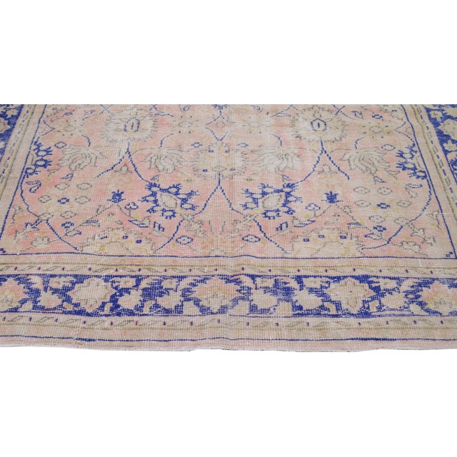 Vintage Turkish Hand Knotted Whitewash Organic Wool Fine Weave Rug,7'9"X10'6" For Sale - Image 4 of 7