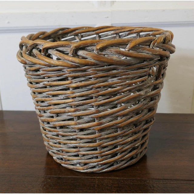 Antique Wicker Waste Paper Basket This is an excellent example and in remarkably good condition for its age, the basket is...