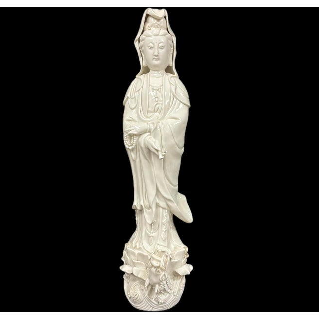 Chinese Blanc-De-Chine Porcelain Figure of Guanyin For Sale - Image 11 of 11