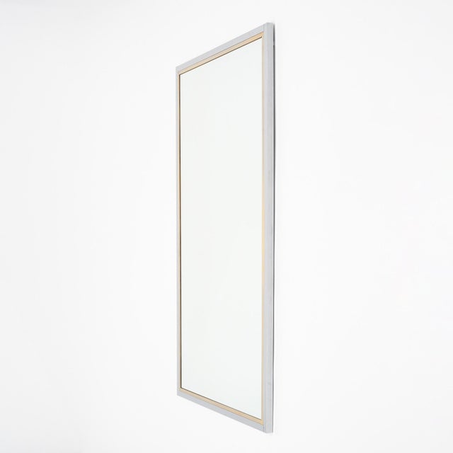 Chrome French Mid-Century Modernist Mirror For Sale - Image 8 of 9