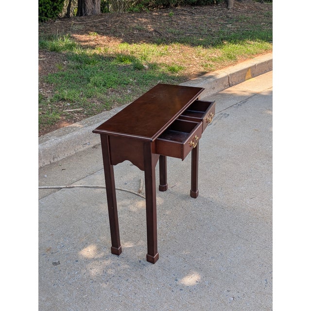 Vintage Chippendale Mahogany Two-Drawer Console Table For Sale In Washington DC - Image 6 of 6