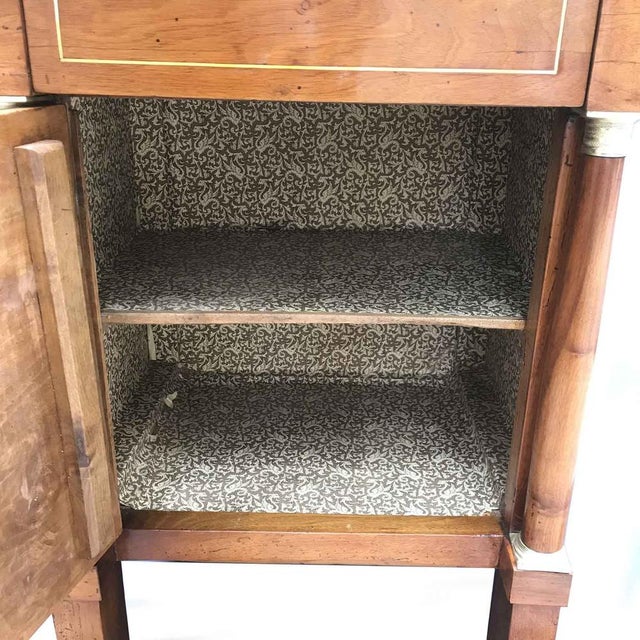Wood Antique Empire Walnut Bedside Table For Sale - Image 7 of 9