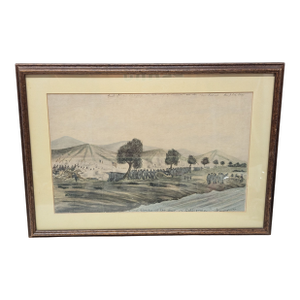 1930s Naval Sketches of the War in California, Lithograph No. 9 William Meyers Framed
