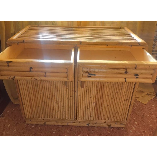 Mid-Century Modern Shanghai Model Sideboard in Bamboo from Vivai Del Sud, Italy, 1970s For Sale - Image 3 of 7