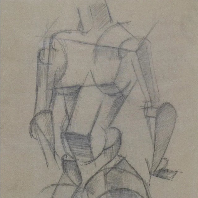 Cubist Style Female Studies of Life Drawings, Early 20th Century, Set of 2 For Sale - Image 11 of 13