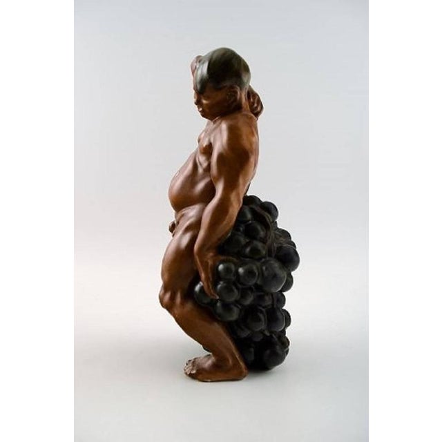 Figurine of a Man Standing with Grapes by Kai Nielsen for Bing & Grondahl, 1920s For Sale - Image 4 of 5
