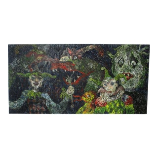 Mid Century Painting " Mardi Gras " by Rita Wasserman For Sale