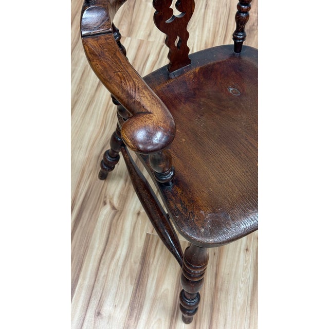Antique Carved Wood Windsor Chair For Sale - Image 11 of 17