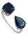 4 Carat Natural Blue Sapphire Toi Et Moi Cockrtail Ring Size 4 in 18k Gold For Sale