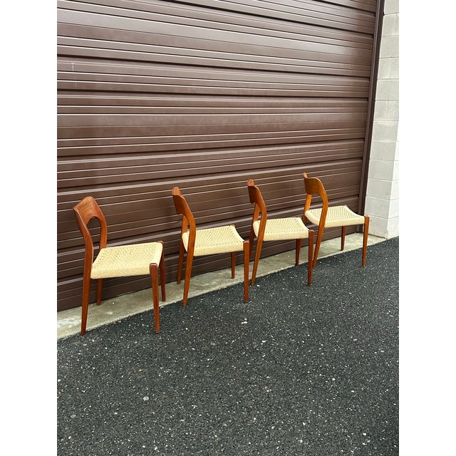 1970s Niels Otto Møller Teak Model 71 Dining Chairs for j.l. Møller, 1960s- Set of Four For Sale - Image 5 of 12