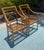 Classic pair of vintage rattan armchairs by luxury brand McGuire of San Francisco. They feature the iconic “Target Back”...