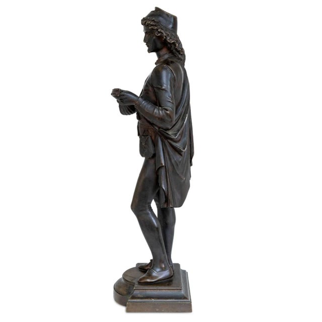 Jules Graux-Marly "The Mandolin Player" Bronze For Sale - Image 4 of 4