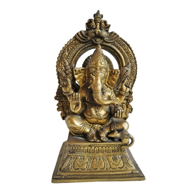 Mid 20th Century Vintage Brass Ganesha For Sale - Image 5 of 5
