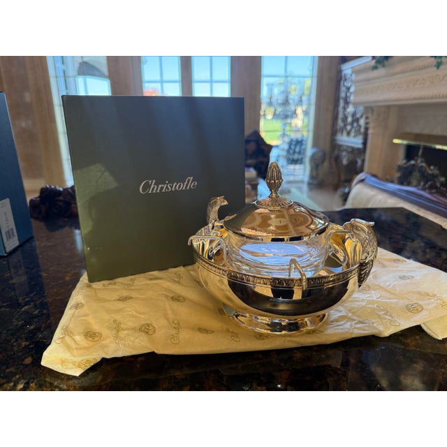 French 1980s Christofle Silver-Plated Caviar Serving Set With Box For Sale - Image 3 of 5