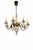 French Brass and Hand-Painted Porcelain 8-Light Chandelier, 1950s For Sale - Image 3 of 7