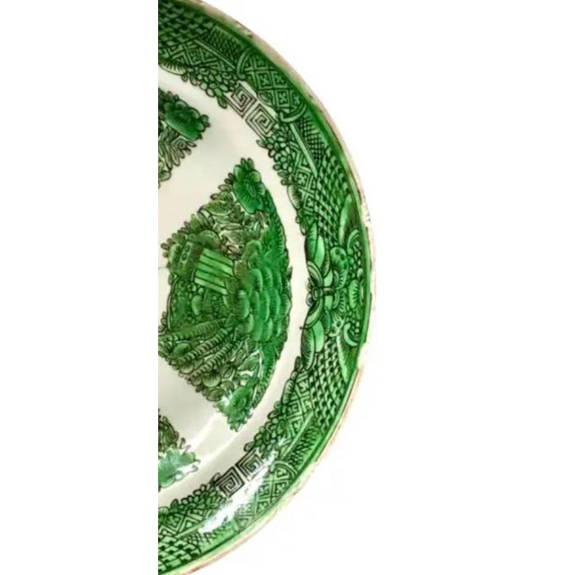 Chinese Export "Green Fitzhugh" Porcelain Plates, Set of Three For Sale - Image 10 of 14