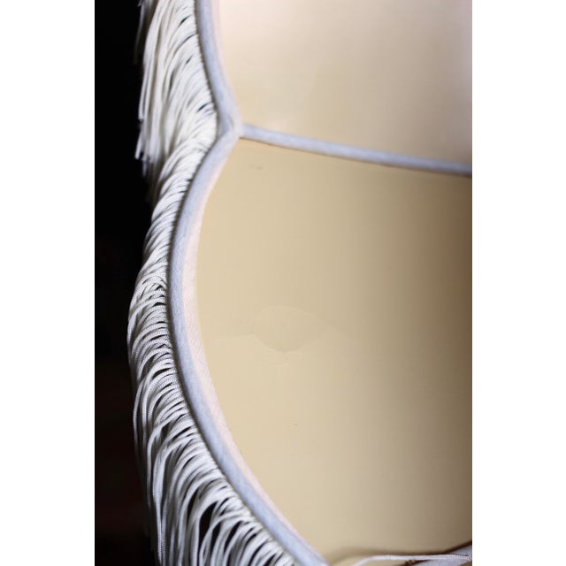 1970s Large Off White Fringe Lampshade For Sale - Image 9 of 9