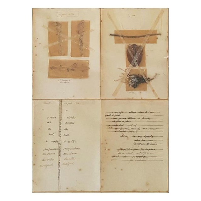 Journal herbier de Bordeaux, Tuesday, June 12, 1973. Collage of 25 sheets on paper and canvas. On the back: label of...
