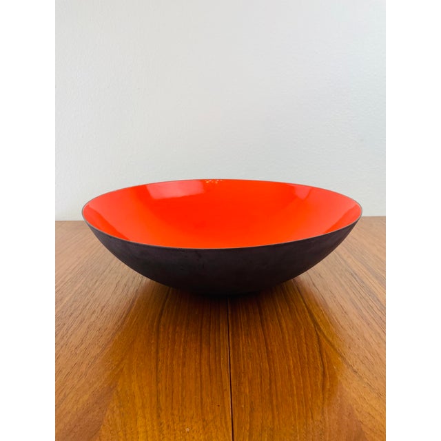 Krenit Vintage 1950s Krenit Denmark Large 15" Orange Enameled Bowl For Sale - Image 4 of 10