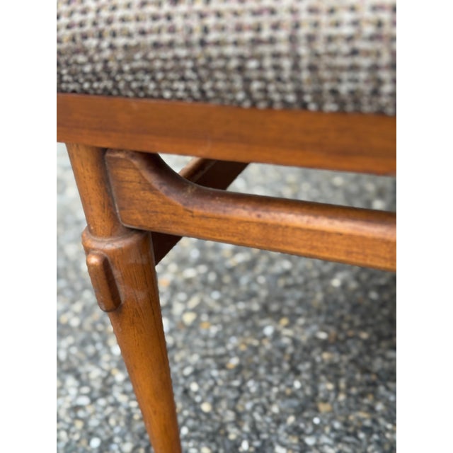 Brown Pair of Oversized Lane Mid-Century Modern Walnut Ottomans For Sale - Image 8 of 12