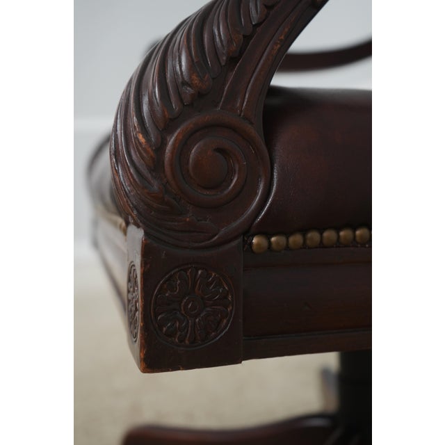 Sam Moore Rolling Leather Desk Chair For Sale - Image 14 of 18
