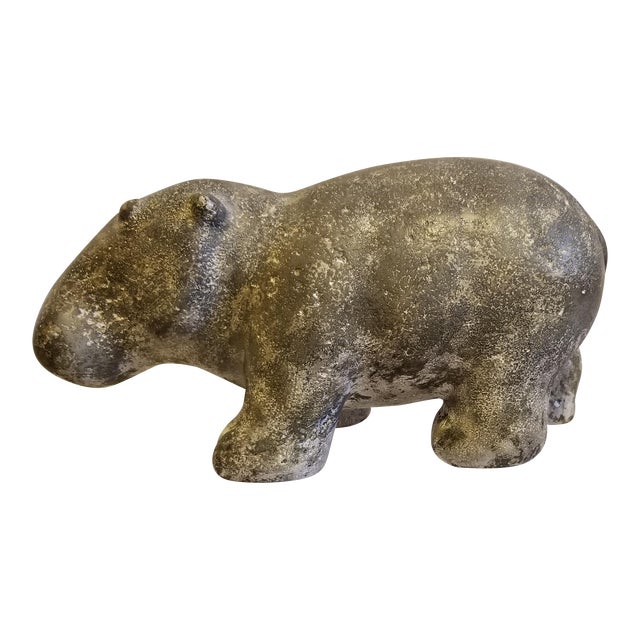 William Sonoma Grecian Cast Stone Hippo Sculpture Hippopotamus Sample