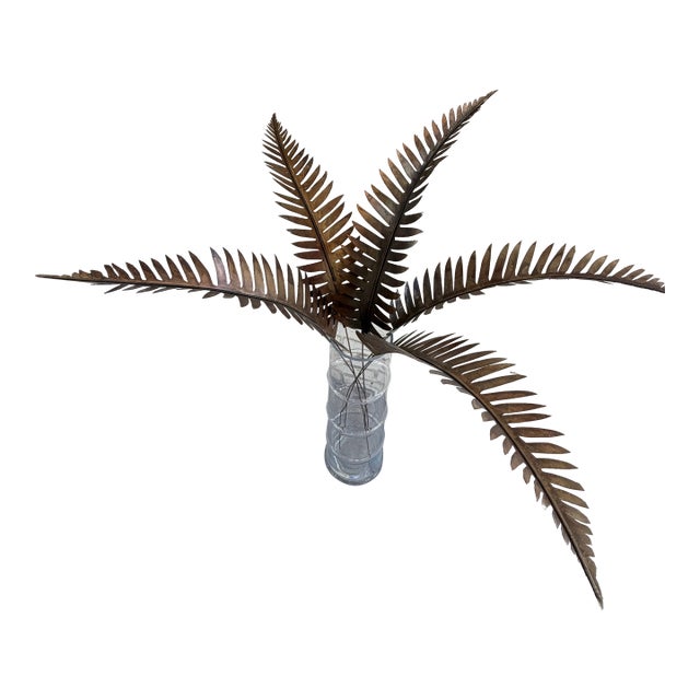 Set of 5 Mid Century Modern Hand-Cut Copper Fern Sculptures For Sale