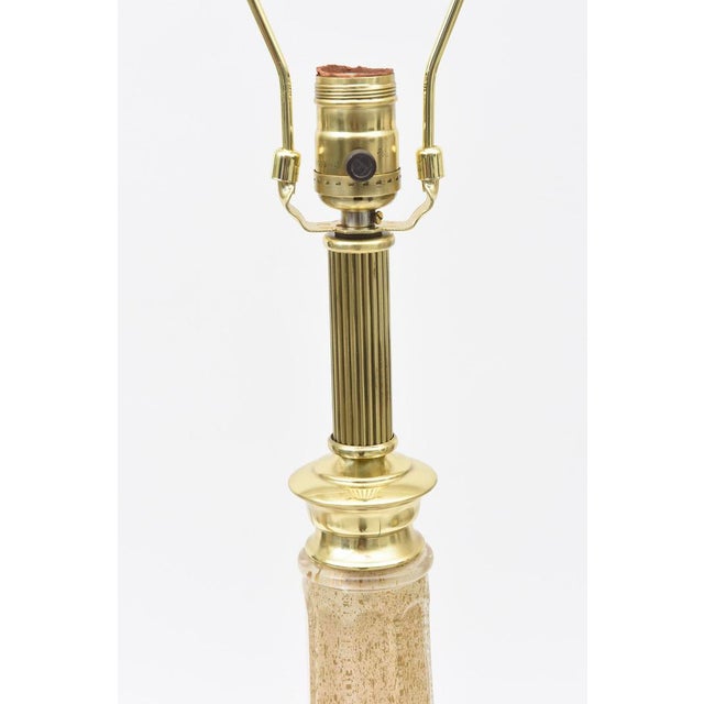 Maison Baguès Vintage Maison Bagues Glass Table Lamps With Gold Inclusions and Brass, Pair Of, 1940's For Sale - Image 4 of 13