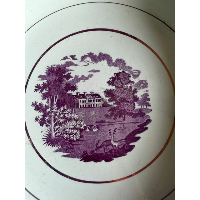 Rare Antique Pink Lustre and Bat Printed Pearlware Low Serving Bowl, Attributed to Thomas Wolfe, Circa 1805 For Sale - Image 4 of 14