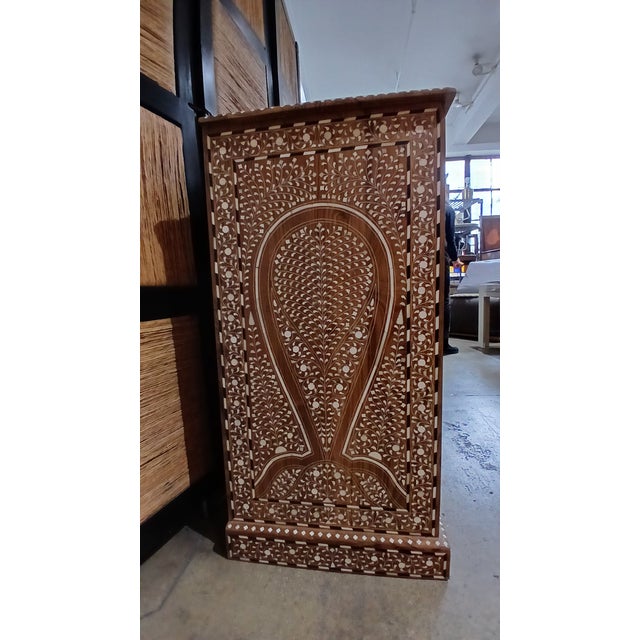 Inlaid Teak Chest of Drawers From India For Sale - Image 14 of 14
