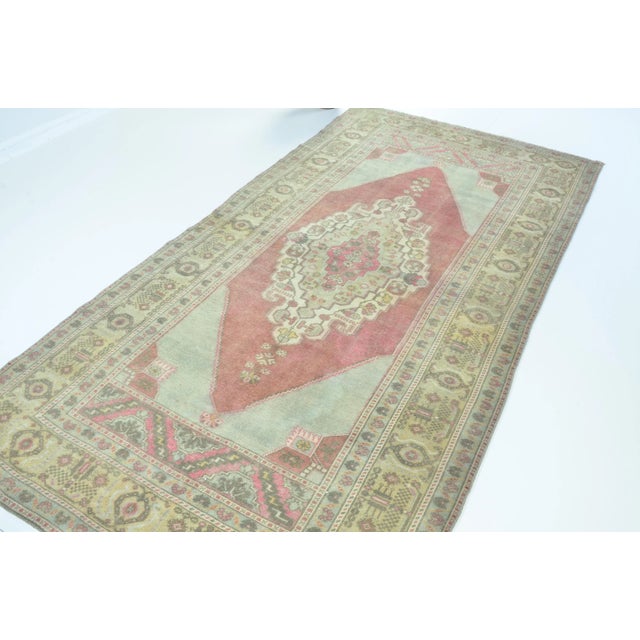 Tribal 1960s Oushak Anatolian Handmade Wool Area Carpet For Sale - Image 3 of 11