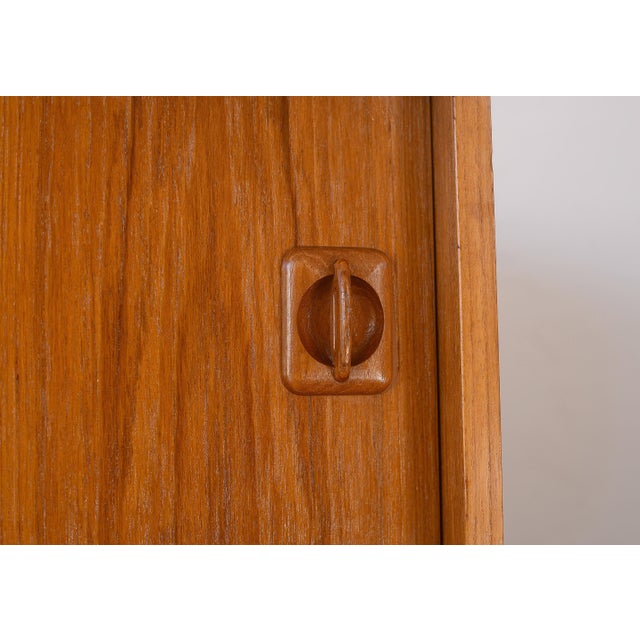 Vintage Danish Modern Teak Credenza With Vinyl Record Storage on Plinth Base For Sale In San Francisco - Image 6 of 14