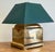 Vintage Oversized Chapman Brass Lamp With Green Shade For Sale In Kansas City - Image 6 of 12