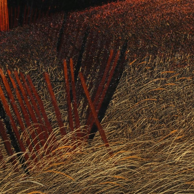 Thomas Kerry (New York, 20th/21st century) Untitled barn in rural landscape at sunset Oil painting on board Signed to the...