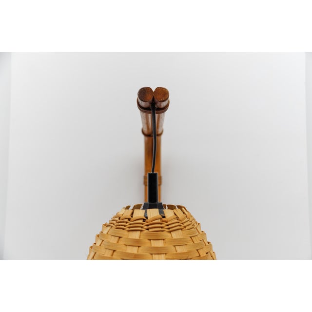 Brown Mid-Century Modern Wall Lamp in Bamboo and Rattan Wickerwork, 1960s For Sale - Image 8 of 9