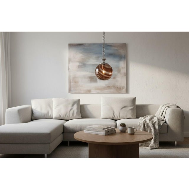 Portuguese Art Deco Globe Pendant Light by Marinha Grande, 1960s For Sale - Image 3 of 17