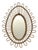 Oval Rattan Sunburst Mirror in the style of Franco Albini, 1960s For Sale