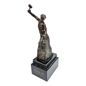 1950s Bronze Sculpture 'Self Made Man" by Bobbie Carlyle on Marble Base