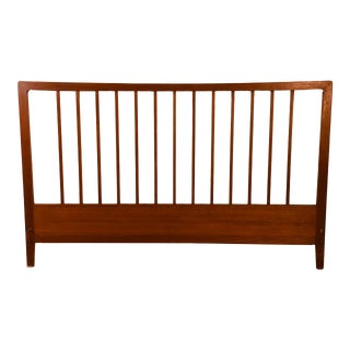 Povl Dinesen Danish Teak Spindle Back Queen Headboard For Sale