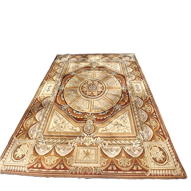 French Rug with Terracotta Border For Sale - Image 10 of 10