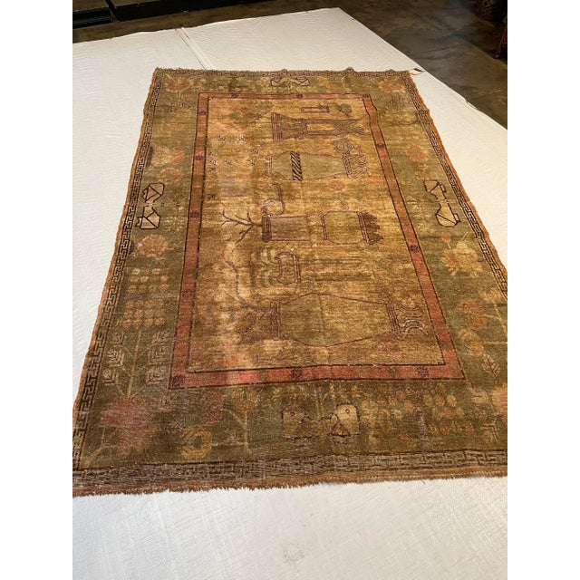 Early 20th Century 1920s Antique Samarkand Rug For Sale - Image 5 of 7