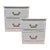 Mid 20th Century Pair of Palm Beach Faux Bamboo White Nightstands With Woven Drawer Fronts & Brass Hardware For Sale