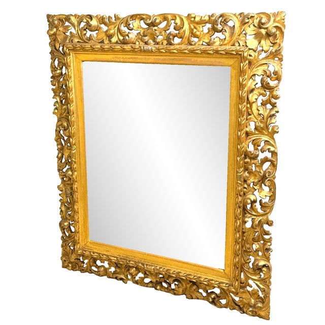 Antique Florentine Rectangular Giltwood Wall Mirror, 1820 For Sale - Image 10 of 10