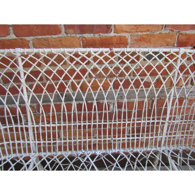 Rare English Gothic Regency Wirework and Wrought Iron Garden Bench 1820s For Sale - Image 11 of 13