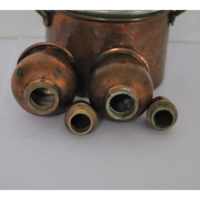 1930s Copper Lidded Canister With Two Salt and Pepper Shakers- 3 Pieces For Sale - Image 9 of 10