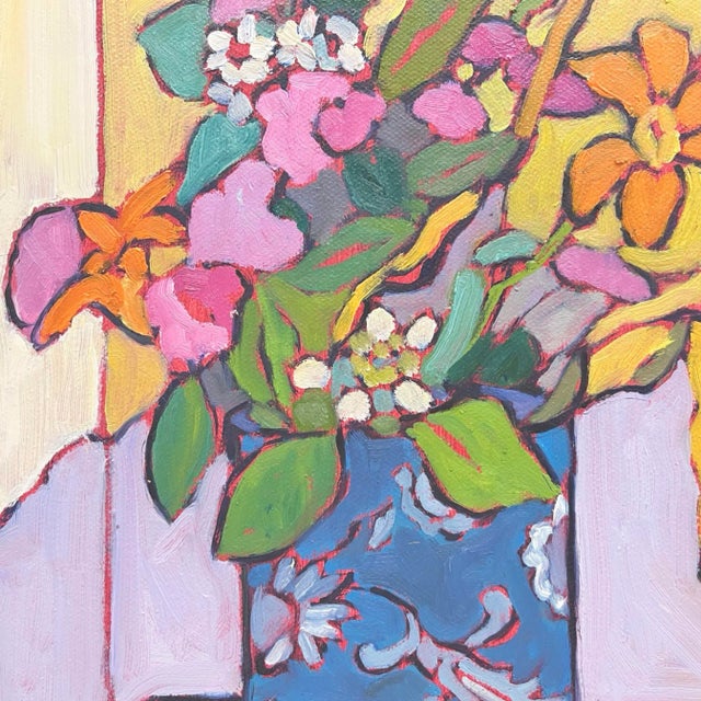 "Summer" Contemporary Original Fauvist Still Life Oil Painting by Catherine J. Martzloff For Sale In New York - Image 6 of 7