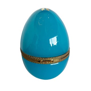 Rare Large Blue Opaline Egg Box For Sale