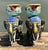 Late 20th Century Vintage Glazed Ceramic Polychromed Elephants - A Pair For Sale - Image 5 of 12