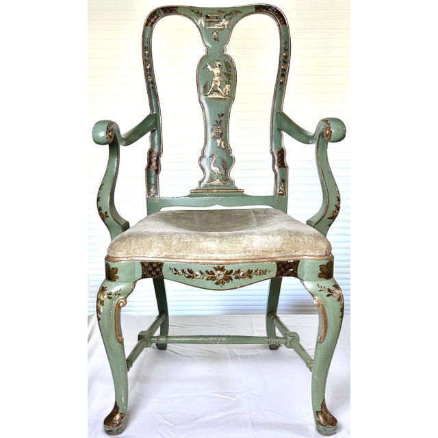 20th Century Cannel & Chaffin Hand Painted Chinoiserie Armchair For Sale - Image 12 of 12