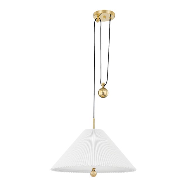 Mark D. Sikes 1 Light Dorset Pendant, Aged Brass For Sale